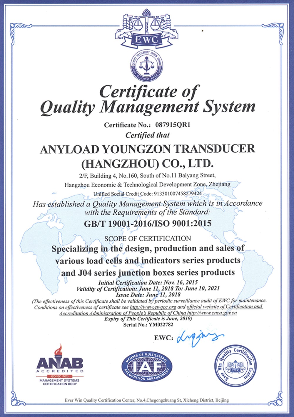 ISO 9001:2015 Certificate