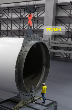 Load cell weighing solution for wind turbine blades.