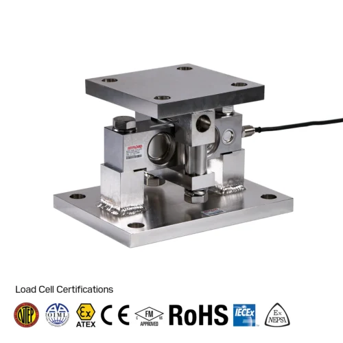 ANYLOAD 102BSM5 stainless steel compression weigh module with 102BS double ended shear beam load cell, 50–75 Klb capacity